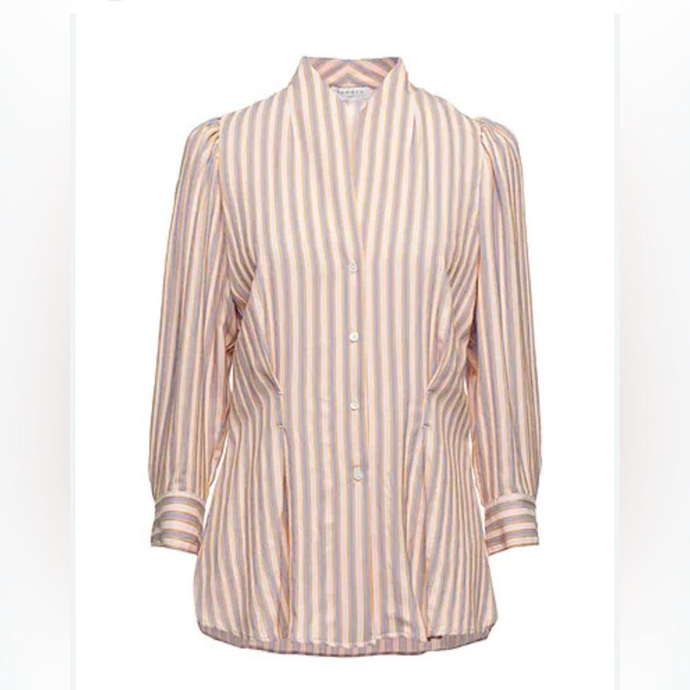 Sandro Striped Button-Up Blouse